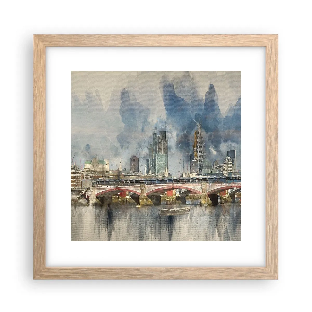 Póster en marco roble claro - Londres en todo su esplendor - 30x30 cm