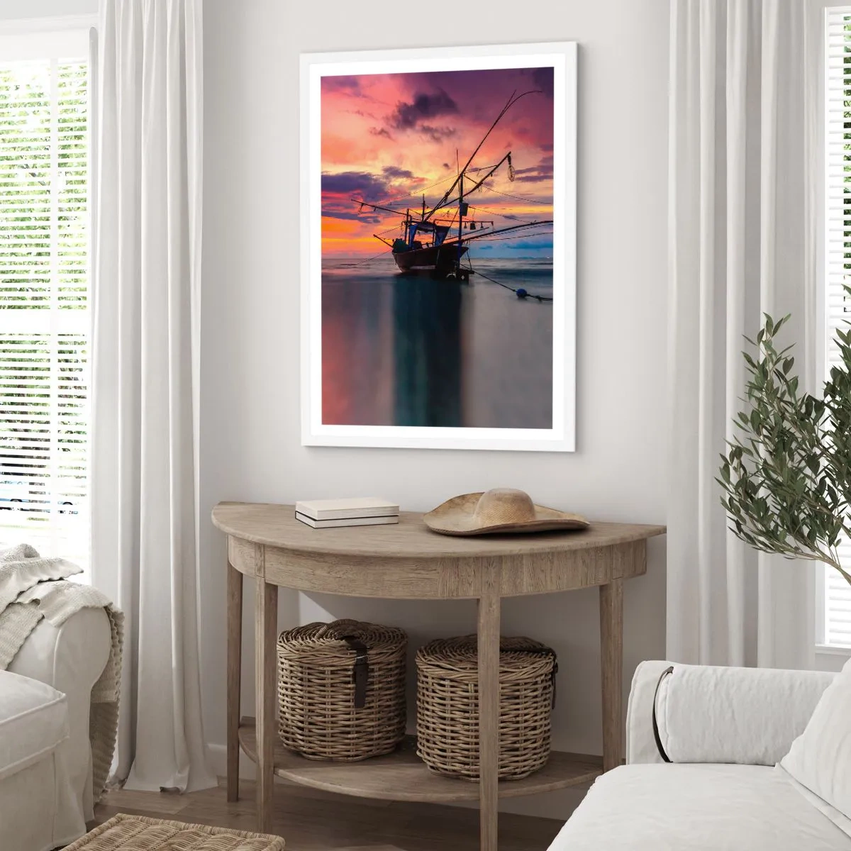 Póster en marco blanco - Una noche exótica - 40x50 cm
