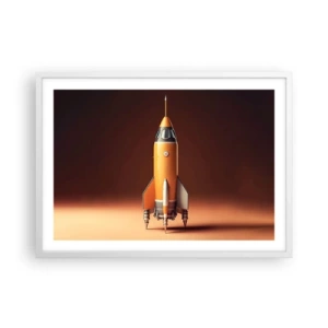 Póster en marco blanco - Comienza con un sueño - 70x50 cm