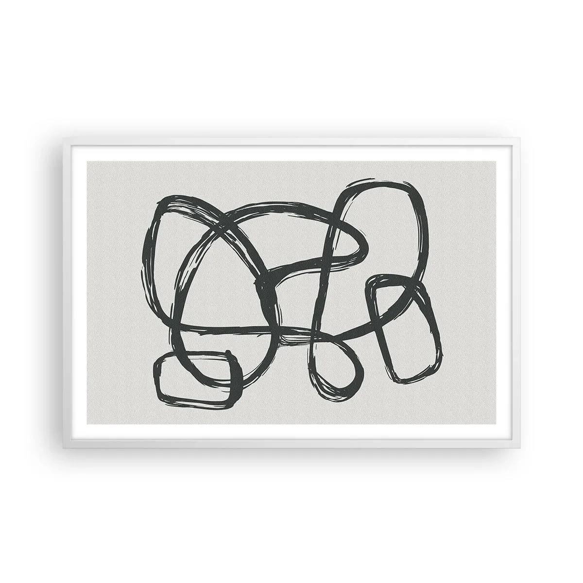Póster en marco blanco - Abstracción en bucle - 91x61 cm
