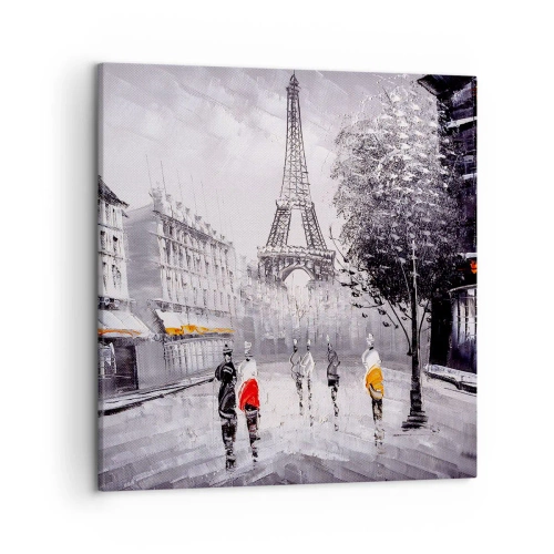 Cuadro sobre lienzo - Impresión de Imagen - Un paseo parisino - 50x50 cm