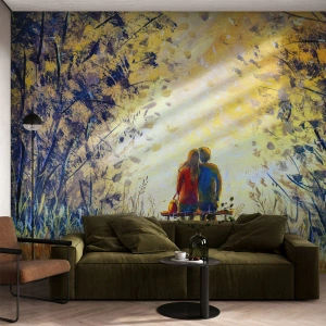 Fotomural Premium Sand - Un momento mágico - pareja de enamorados, Parque, Naturaleza - 250x175 cm