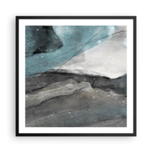 Póster en marco negro - Abstracción: rocas y hielo - 60x60 cm