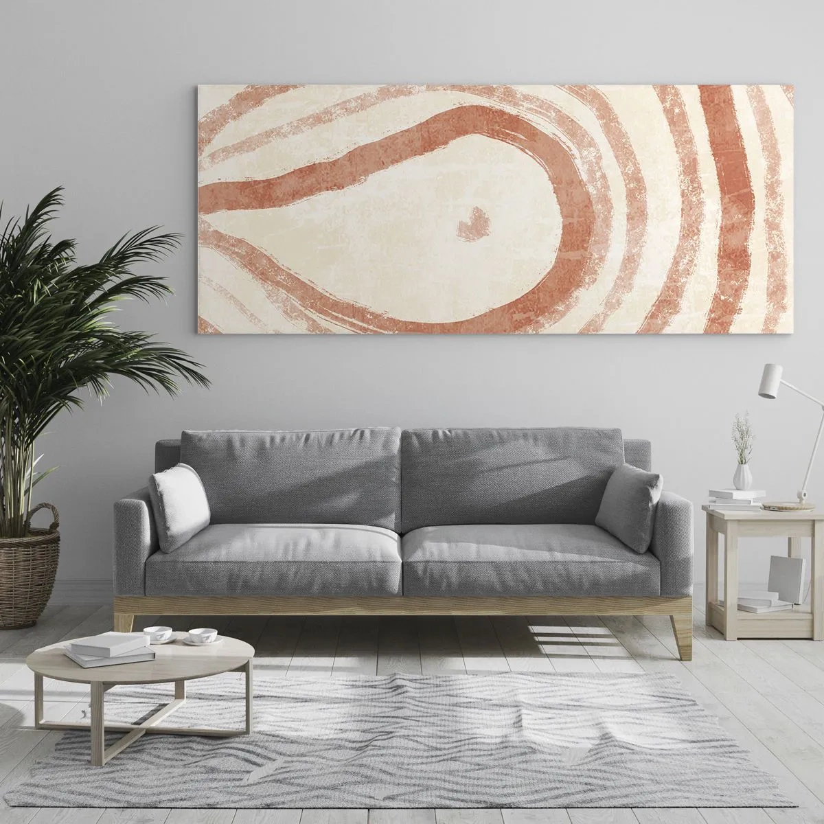 Cuadro sobre vidrio - Impresiones sobre Vidrio - Círculos de coral - composición - 100x40 cm