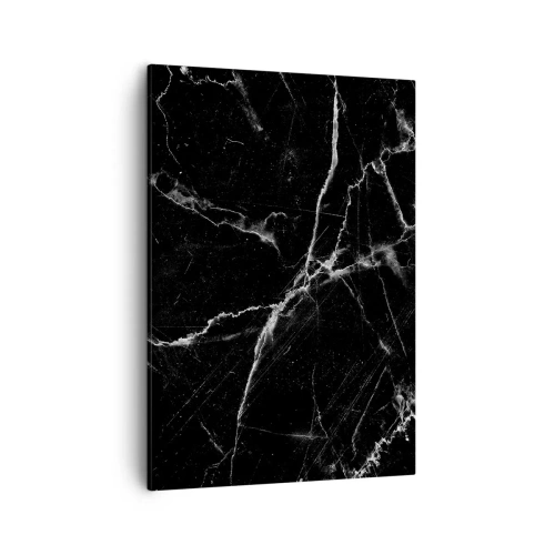 Cuadro sobre lienzo - Impresión de Imagen - Mármol negro con vetas blancas en el detalle. - 50x70cm - La vida secreta de la piedra - Decoración de pared moderna para salón y dormitorio ARTTOR