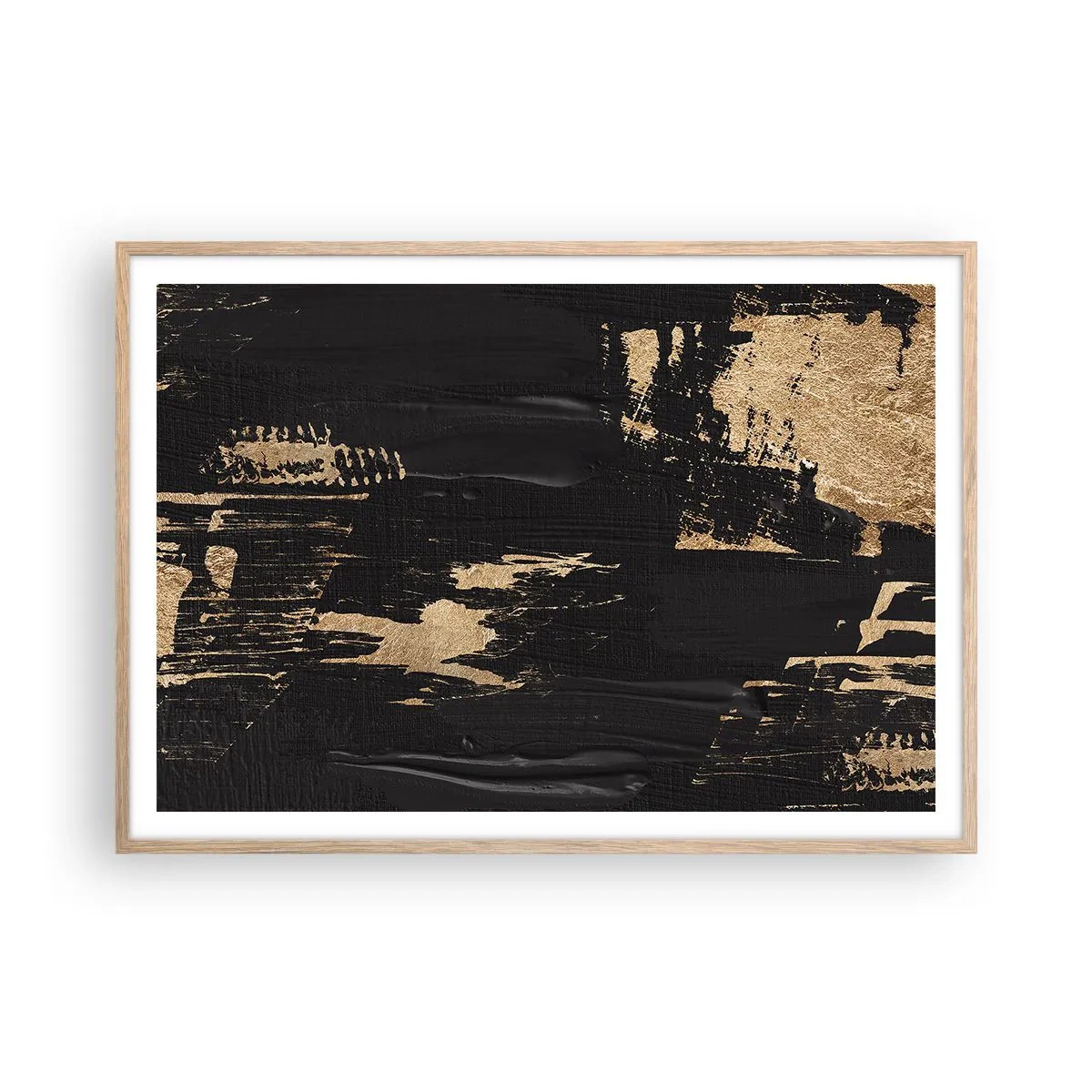 Póster en marco roble claro - Un rastro de tacto - 100x70 cm