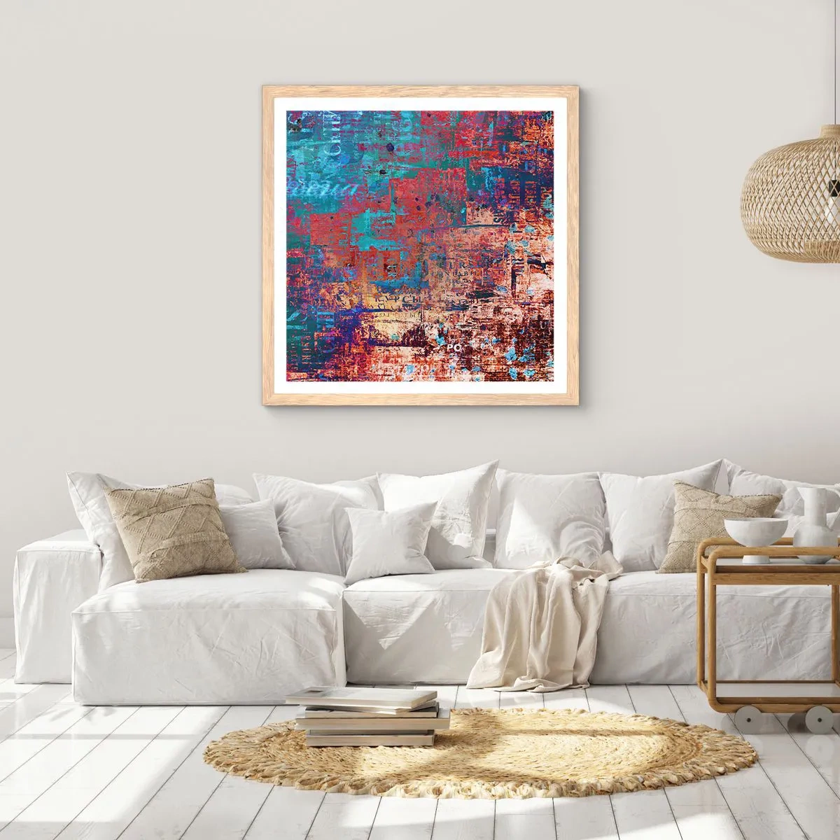 Póster en marco roble claro - Memoria y olvido - 60x60 cm