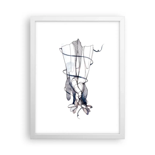 Póster en marco blanco - Un estudio sobre el contacto - 30x40 cm
