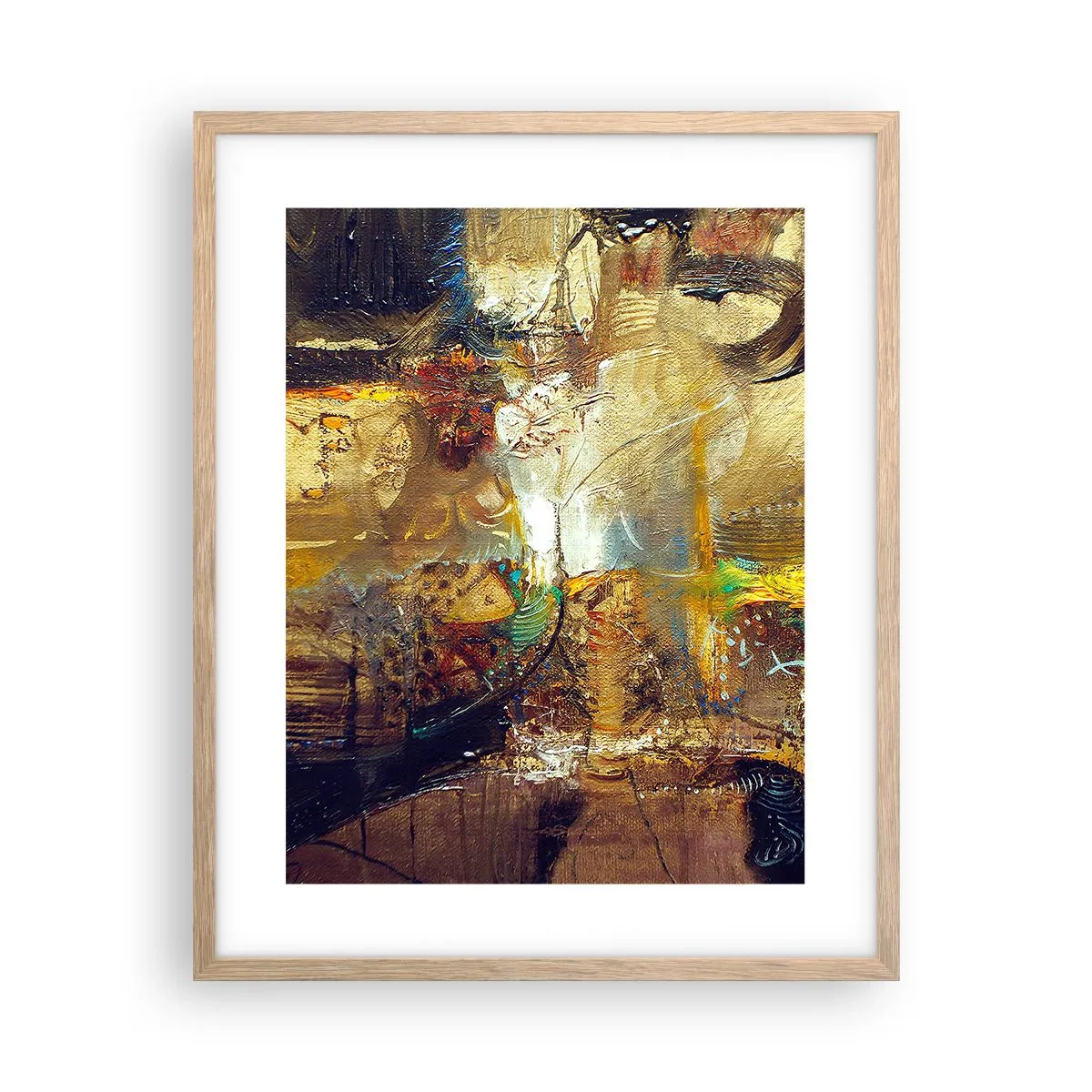 Póster en marco roble claro - Frío, templado, caliente - 40x50 cm