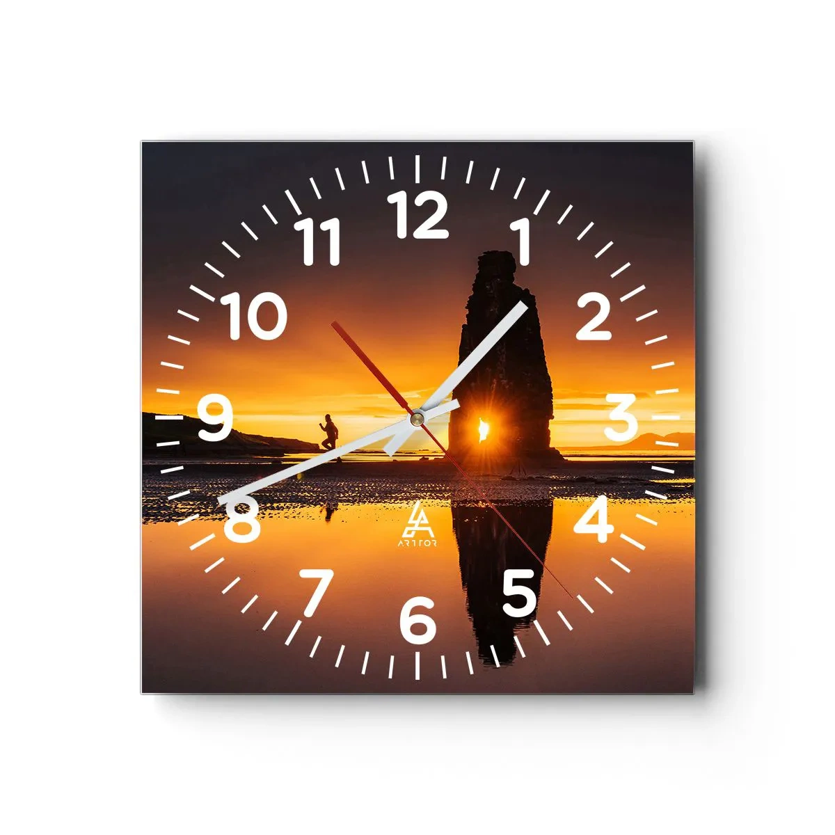 Reloj de pared - Reloj de vidrio - Solo tú y la naturaleza - 40x40 cm