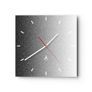 Reloj de pared - Reloj de vidrio - Degradado minimalista en blanco y negro en punto - 30x30cm - Hacia la luz - Decoración de pared moderna para salón y dormitorio ARTTOR