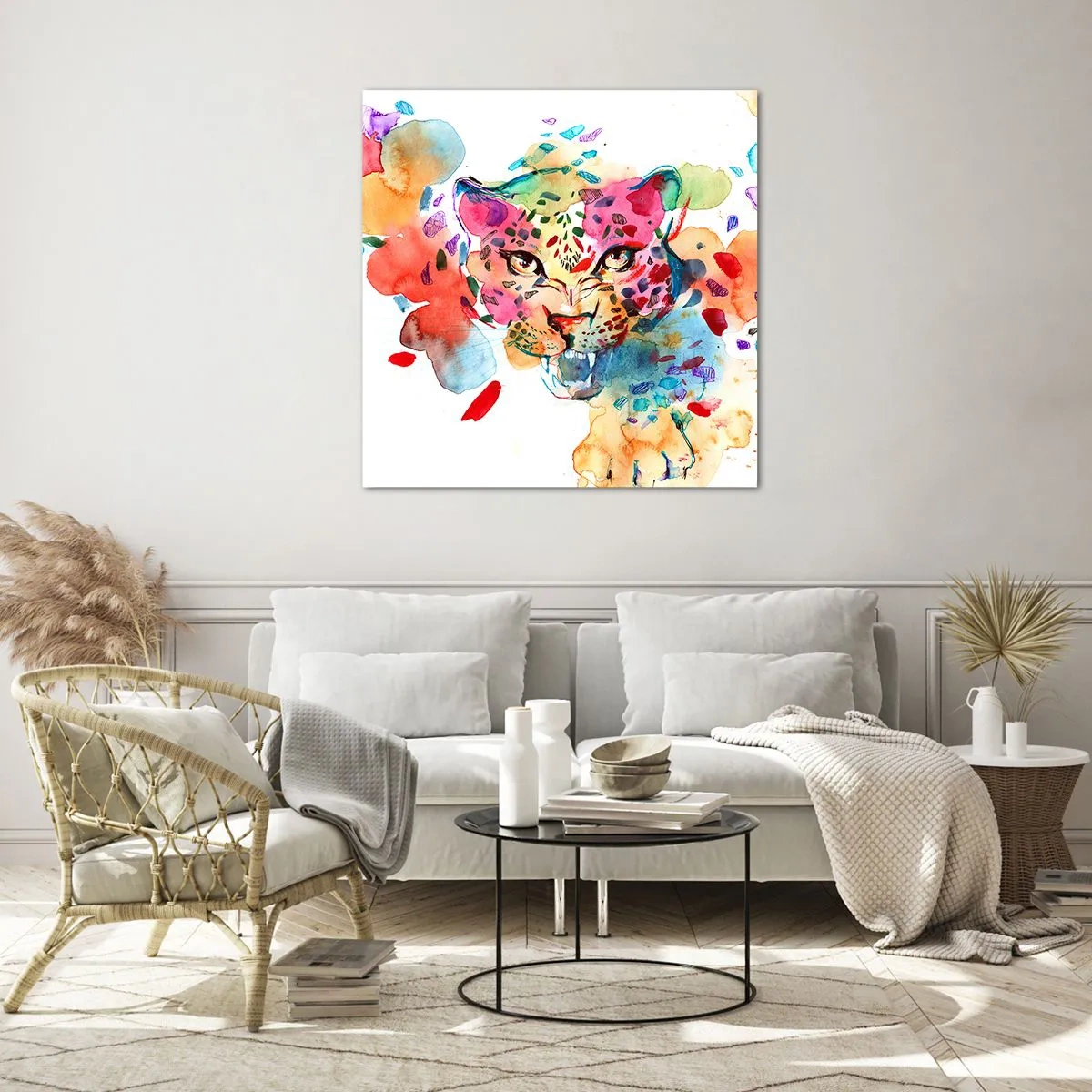 Cuadro sobre vidrio - Impresiones sobre Vidrio - La bella y la bestia - 30x30 cm