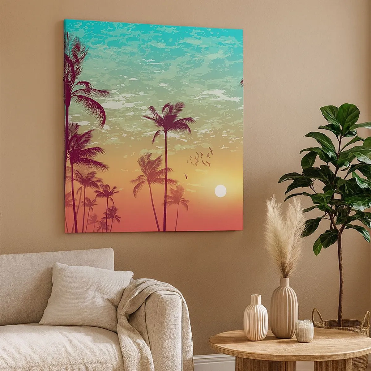 Cuadro sobre lienzo - Impresión de Imagen - Ambientes tropicales - 30x30 cm