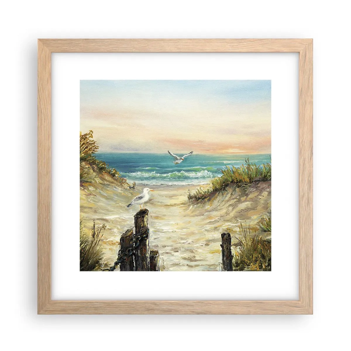 Póster en marco roble claro - Un retiro ventoso - 30x30 cm