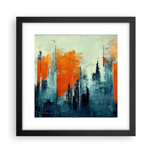 Póster en marco negro - Paisaje moderno - 30x30 cm