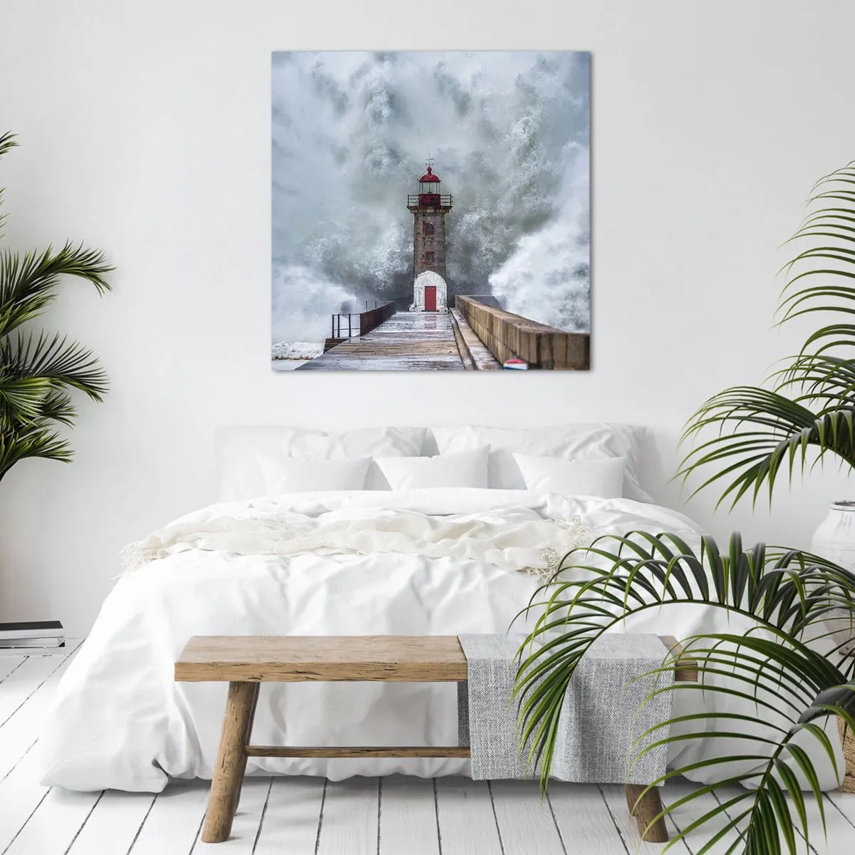 Cuadro sobre lienzo - Impresión de Imagen - El rugido de las aguas, la fuerza del viento - 40x40 cm