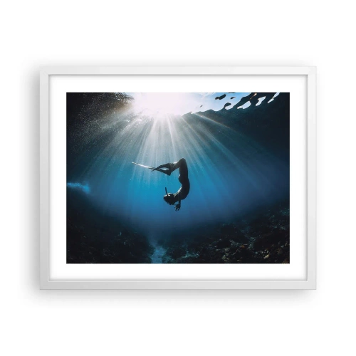 Póster en marco blanco - Danza subacuática - 50x40 cm