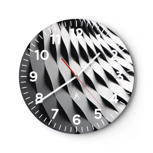 Reloj de pared - Reloj de vidrio - En la superficie de las ondas - 40x40 cm