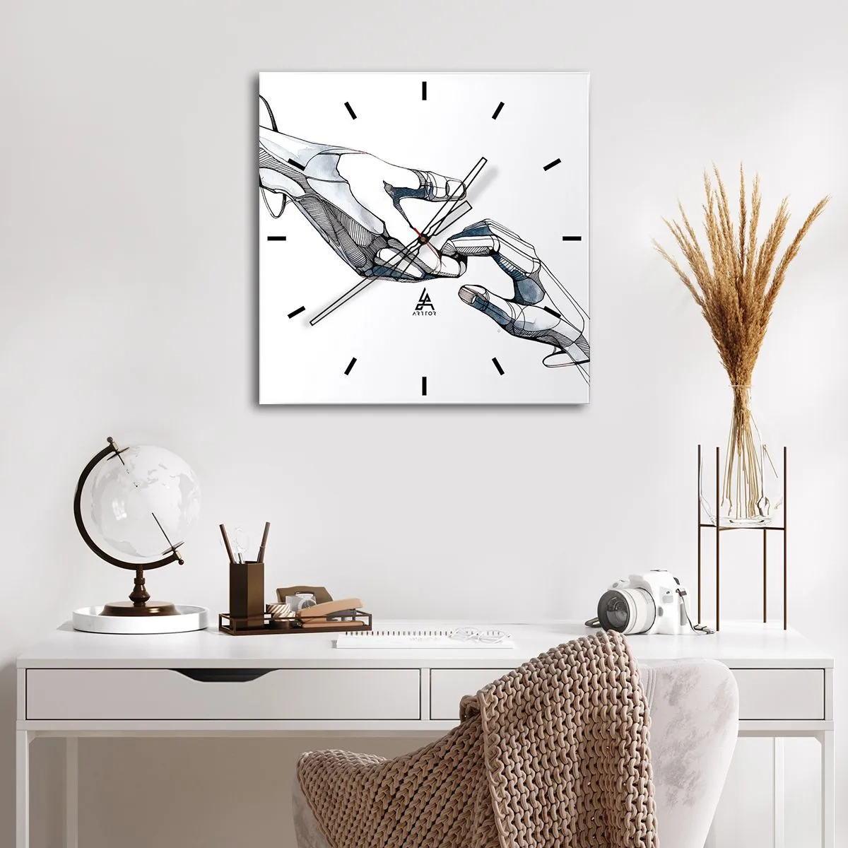 Reloj de pared - Reloj de vidrio - Un buen gesto - 40x40 cm