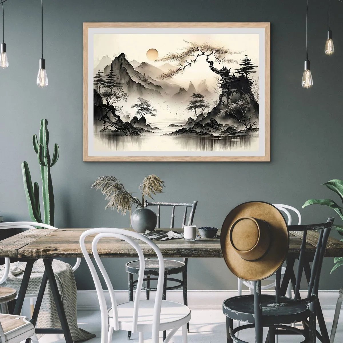 Póster en marco roble claro - El encanto único de Oriente - 91x61 cm