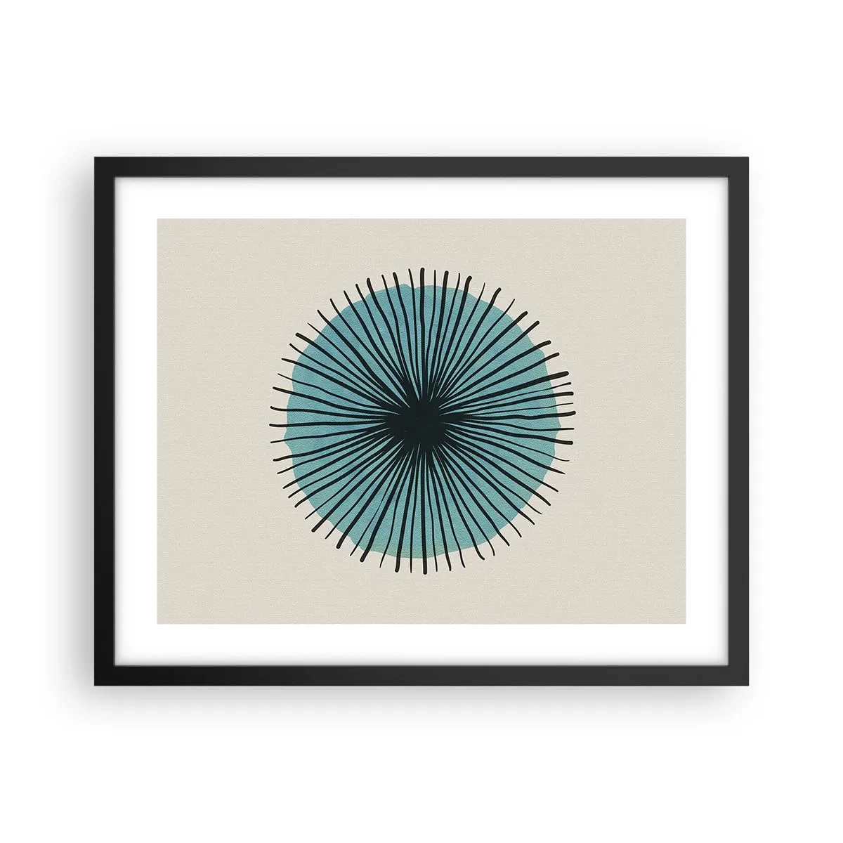 Póster en marco negro - Radiante en azul - 50x40 cm