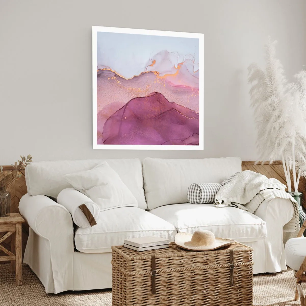 Póster - Olas de lila y púrpura - 40x40 cm
