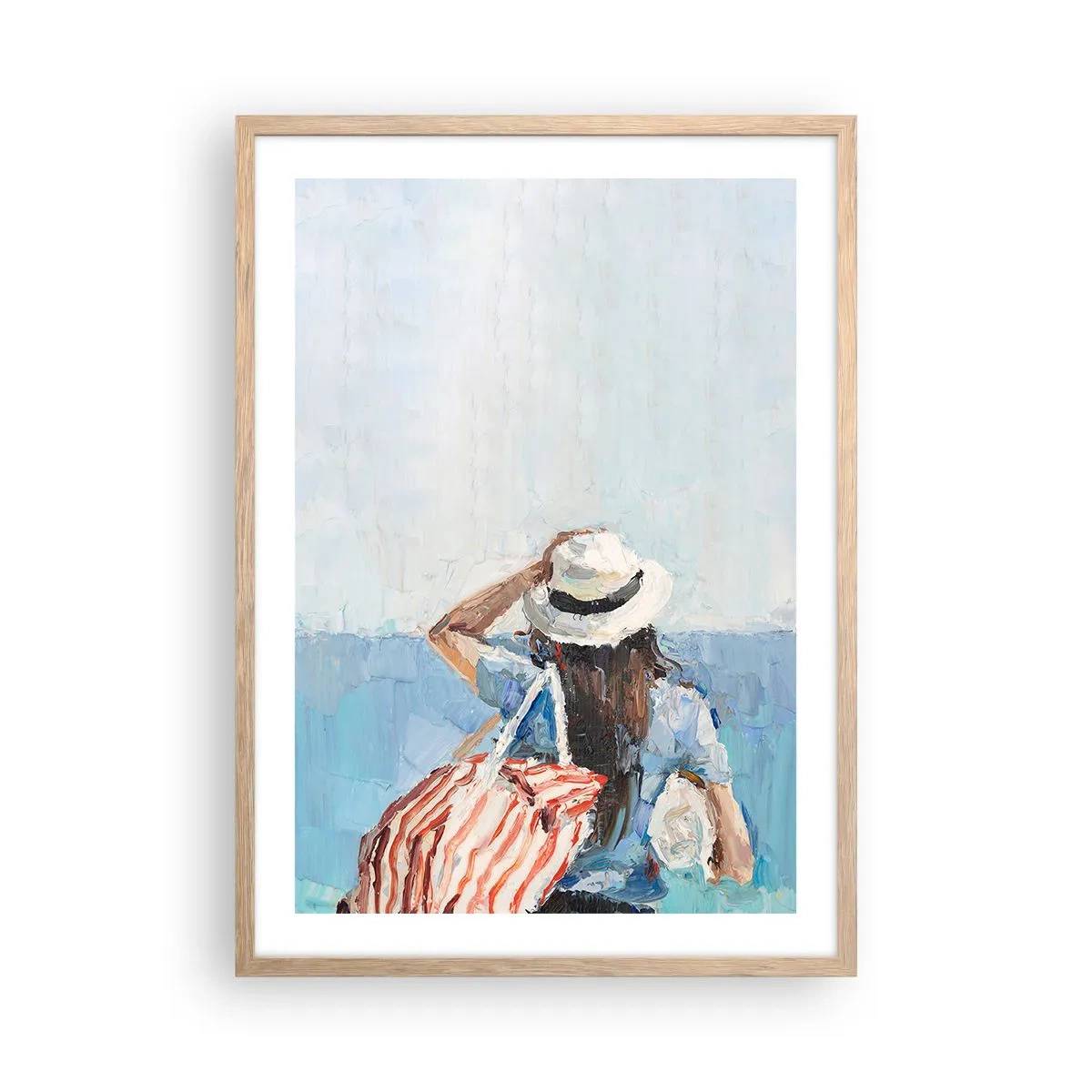 Póster en marco roble claro - Bienvenida a tus vacaciones - 50x70 cm