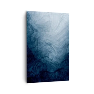 Cuadro sobre lienzo - Impresión de Imagen - Una composición abstracta en tonos azules y azul marino. - 80x120cm - En las profundidades - Decoración de pared moderna para salón y dormitorio ARTTOR