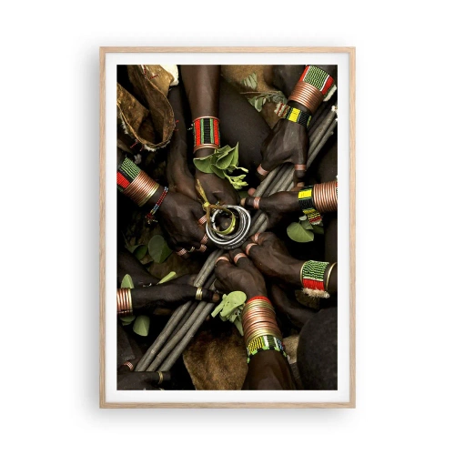 Póster en marco roble claro - Estamos juntos - 70x100 cm