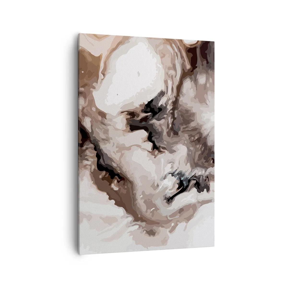 Cuadro sobre lienzo - Impresión de Imagen - Patrón abstracto en tonos marrones y blancos. - 70x100cm - El nacimiento de una galaxia - Decoración de pared moderna para salón y dormitorio ARTTOR