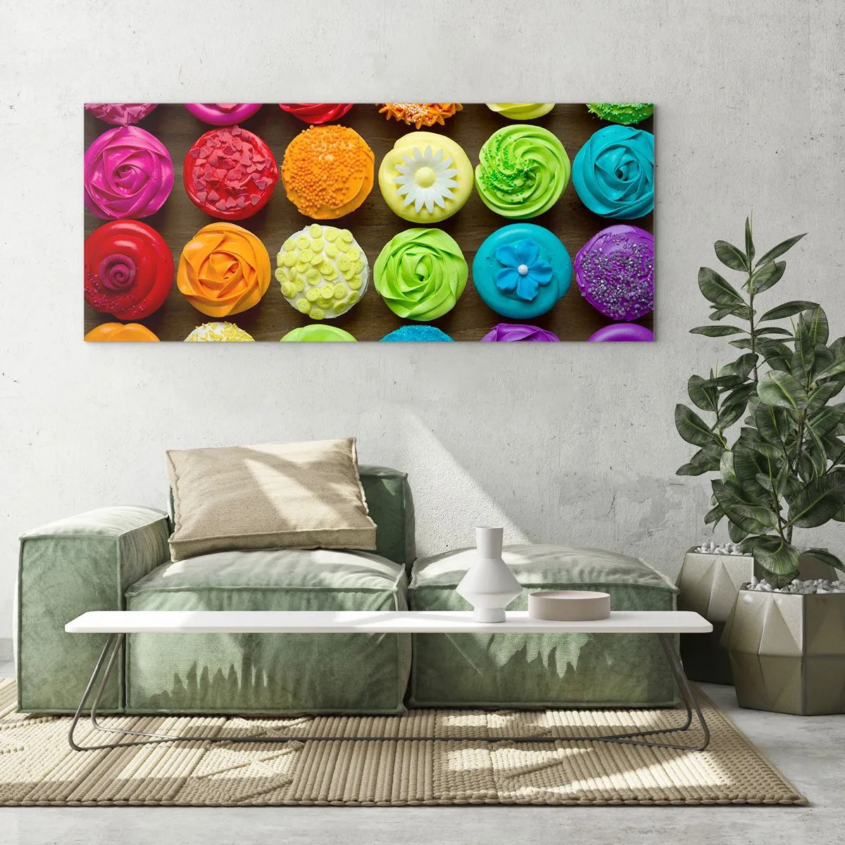 Cuadro sobre vidrio - Impresiones sobre Vidrio - Cada uno diferente - todos deliciosos - 100x40 cm