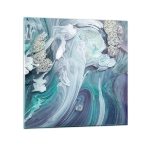Cuadro sobre vidrio - Impresiones sobre Vidrio - Corrientes de azul - 50x50 cm