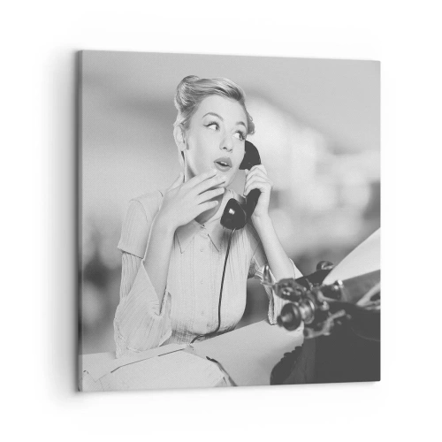 Cuadro sobre lienzo - Impresión de Imagen - ¿Diga?, estamos en los años 50. - 50x50 cm