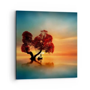 Cuadro sobre lienzo - Impresión de Imagen - La lejanía y el silencio del mundo - 70x70 cm