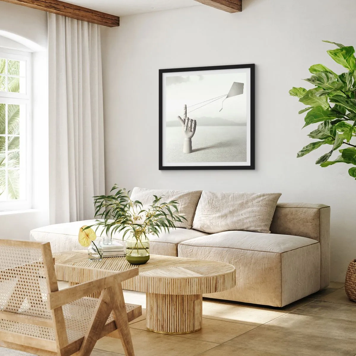 Póster en marco negro - Una prueba de fuerza - 40x40 cm