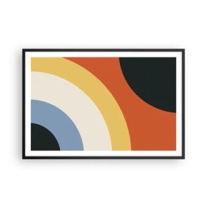 Póster en marco negro - Círculo sobre círculo - 91x61 cm