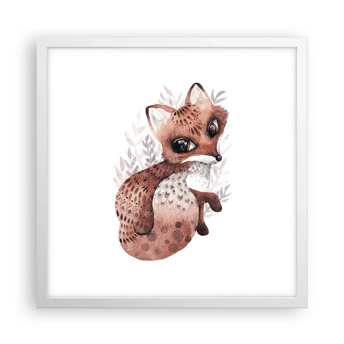 Póster en marco blanco - Dulzura y amor - 40x40 cm