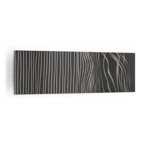Cuadro sobre lienzo - Impresión de Imagen - Líneas blancas sobre un fondo gris oscuro en una disposición abstracta. - 160x50cm - Ritmo y acento - Decoración de pared moderna para salón y dormitorio ARTTOR