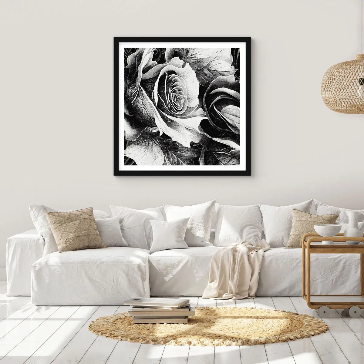 Póster en marco negro - Siempre como una reina - 30x30 cm