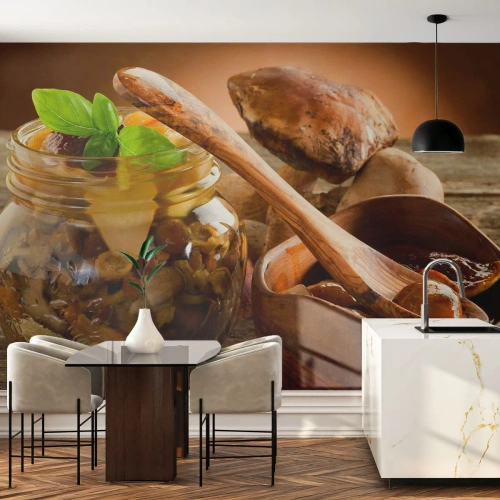 Fotomural Premium Canvas - Ya sea fresco, o salado, o de temporada de otoño.... - Gastronomía, Hongos, Cocina - 200x140 cm