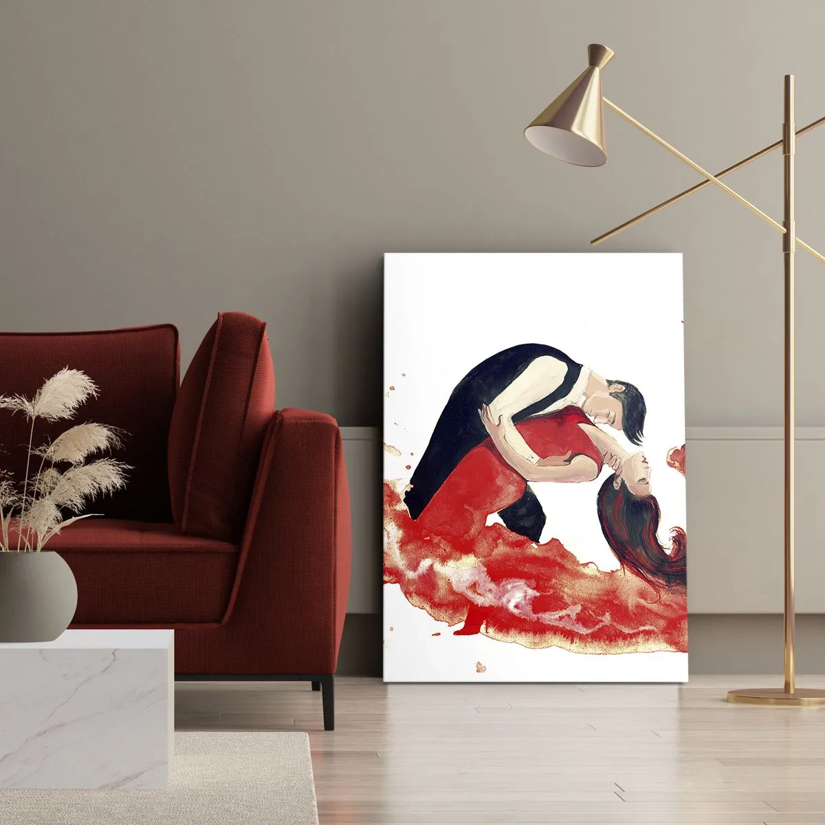 Cuadro sobre lienzo - Impresión de Imagen - El tango: una ola sensual - 55x100 cm