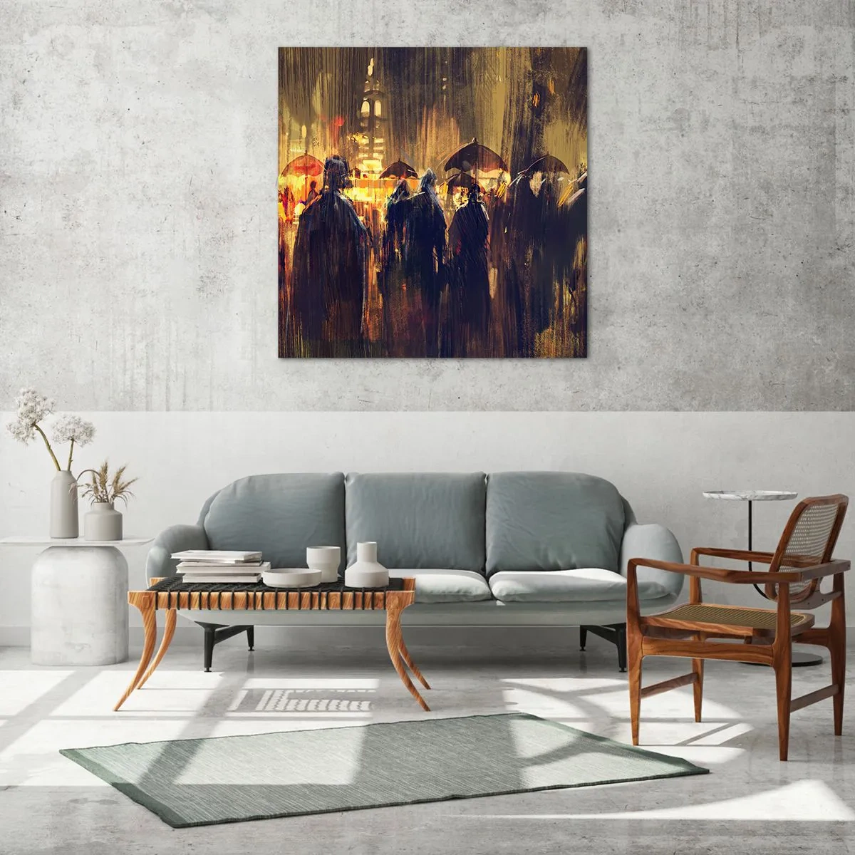 Cuadro sobre vidrio - Impresiones sobre Vidrio - Seguidores de la lluvia - 60x60 cm