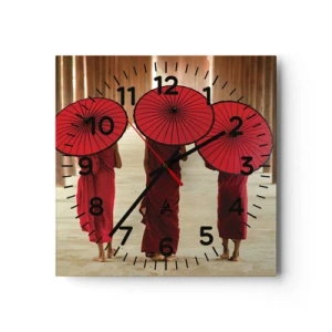 Reloj de pared - Reloj de vidrio - En el camino a la Tierra Pura - 40x40 cm