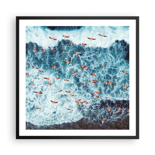 Póster en marco negro - Un desfile marítimo - 60x60 cm