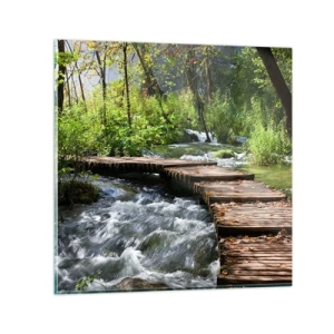 Cuadro sobre vidrio - Impresiones sobre Vidrio - Sobre una cascada de espuma - 60x60 cm