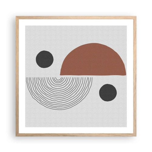 Póster en marco roble claro - La perfección del círculo - 60x60 cm