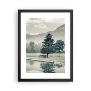 Póster en marco negro - El lago sigue durmiendo - 30x40 cm