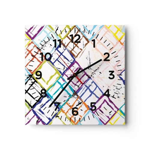 Reloj de pared - Reloj de vidrio - Habitáculos en alquiler - 30x30 cm