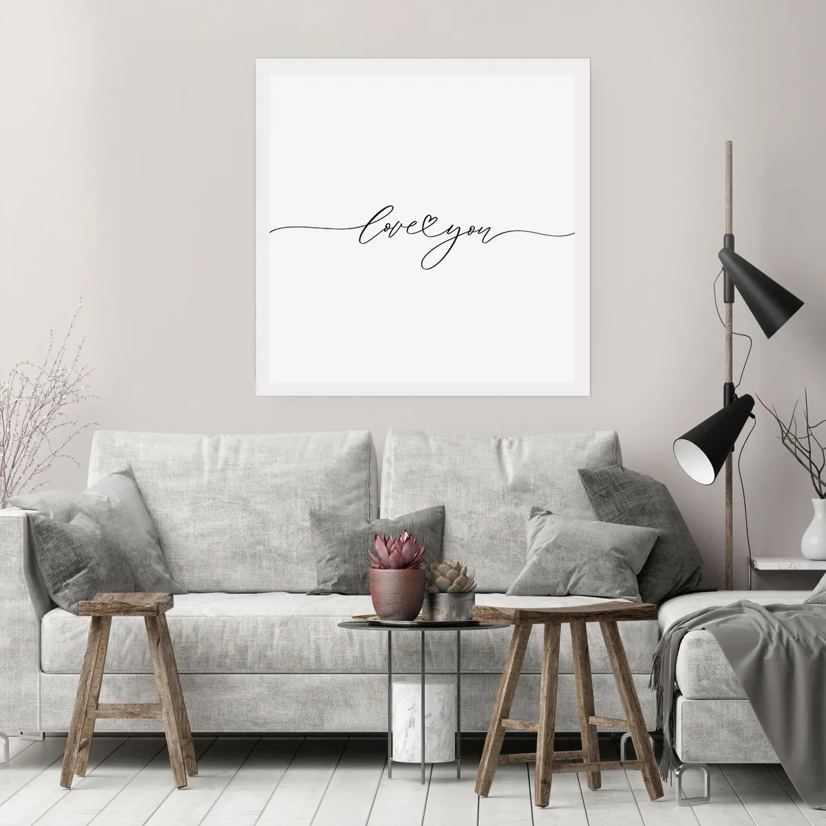 Póster - Negro sobre blanco - 50x50 cm