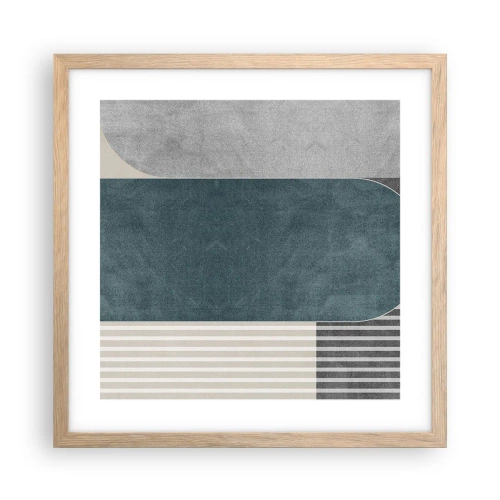 Póster en marco roble claro - Composición horizontal - 40x40 cm